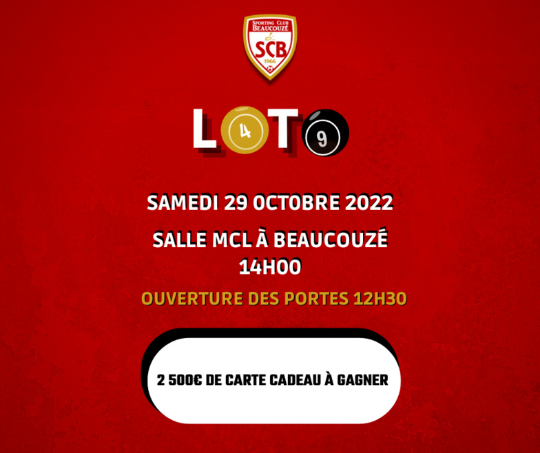 Samedi 29 octobre, le Sporting organise son Loto !