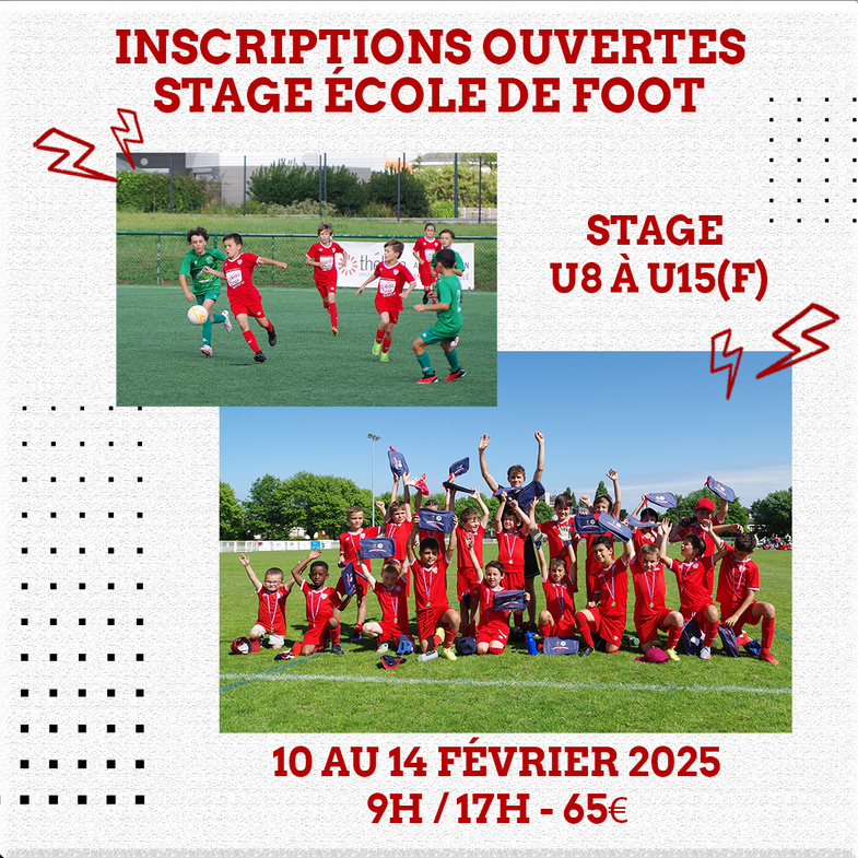 Ouverture des Inscriptions Stage Ecole de Foot de Février